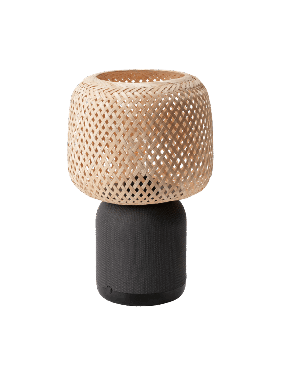 Sonos speaker lamp w bamboo shade